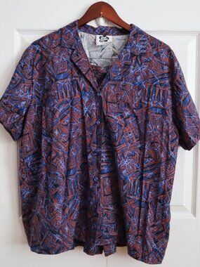 Vintage Hilo Hattie Hawaiian Print Matching Set Shorts Shirt Sz L Beach Tropical